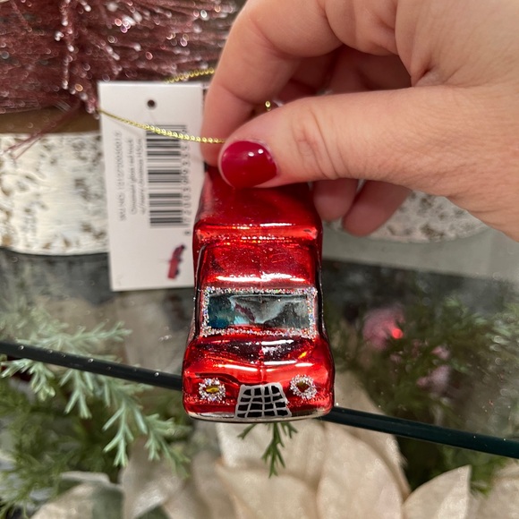 Merry Christmas Trailer Truck Glass Glitter Ornaments Made in Amsterdam NWT - Picture 3 of 6